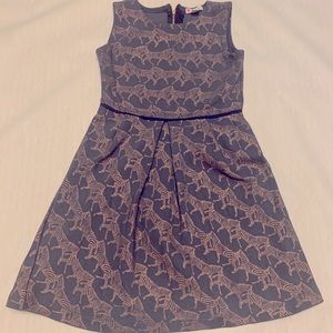 J. Crew Gray/Metallic Zebra Print Dress Sz 6-7